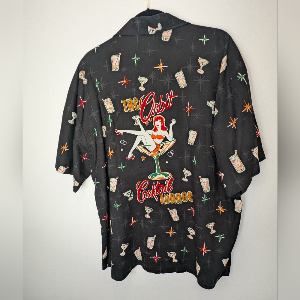 Fivecrown Orbit Cocktail Lounge Las Vegas Shirt Large Vintage Black Unique USA